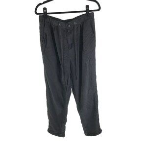 American Eagle Womens Relaxed Fit Drawstring Pants Lightweight Black Size 8